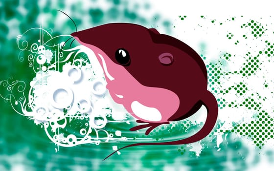 Thinking rat with a gloomy smile