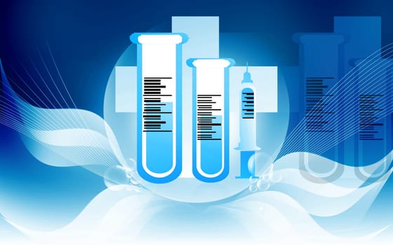 Illustration of test tubes and syringe