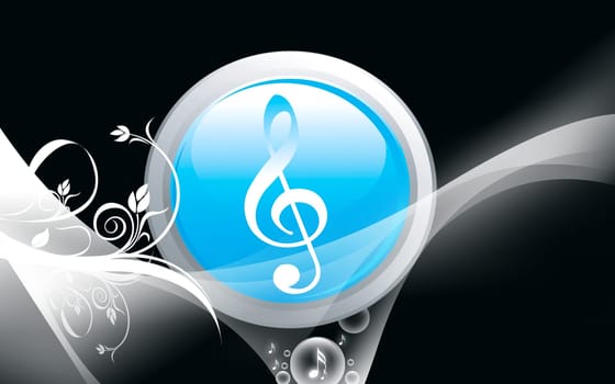 music symbol and floral designs