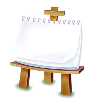 Easel and paper