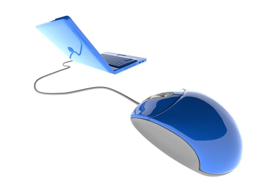 laptop with mouse