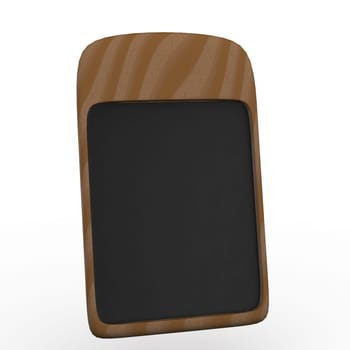 3D blackboard on white background