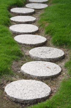 A stepping stone walkway