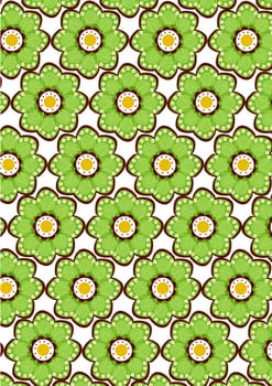seamless green flower pattern