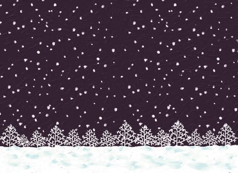 tree at a snow night