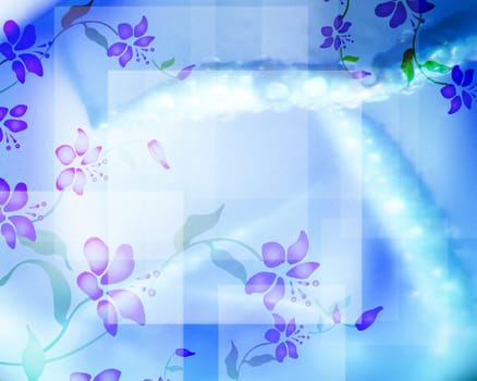 purple flower in blue background