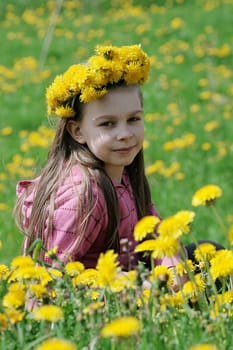Nice, young girl enjoy summer time in th