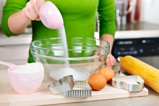 Mixing ingredients for cookies