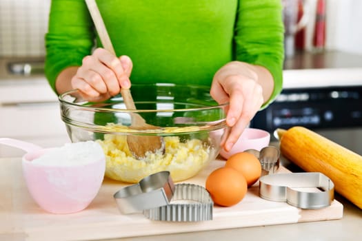 Mixing ingredients for cookies