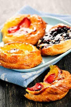 Plate of fruit danishes