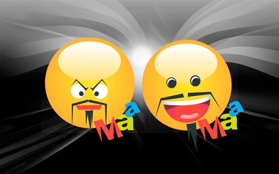 round icons having human face