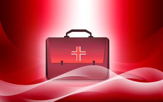 first aid bag with redcross symbol