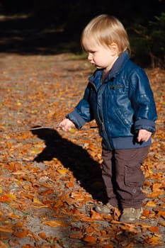 Boy in foliage