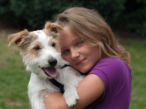 Child with dog