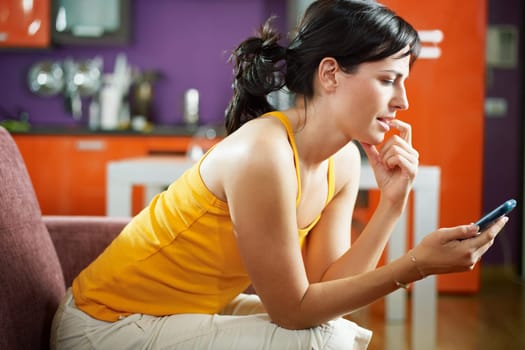 woman having bad news on mobile phone