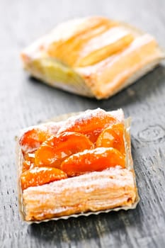 Pieces of fruit strudel