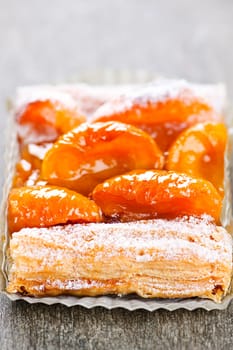 Apricot fruit strudel