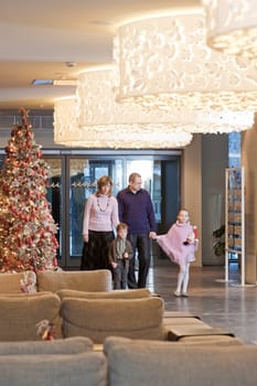 Family in the hotel