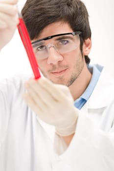 Flu virus experiment - scientist in laboratory