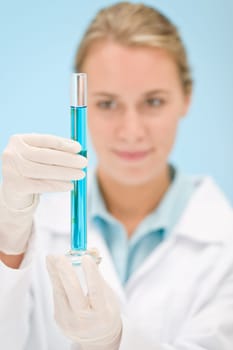 Flu virus experiment - scientist in laboratory