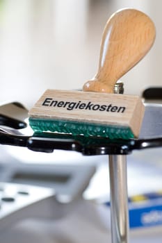 Stamp with the inscription Energy costs