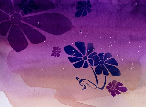 watercolor of purple flower
