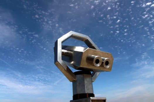 Telescope in front of a clear sky