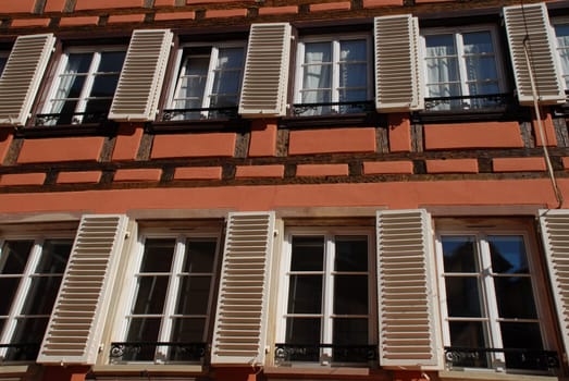 Window fronts of a half-timbered house
