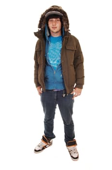 Boy with winter jacket.