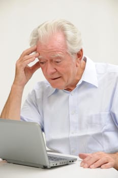 Pensioner with netbook