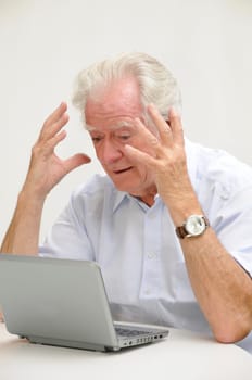 Pensioner with netbook