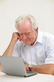 Pensioner with netbook