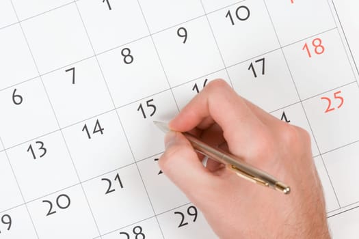 Hand write into calendar
