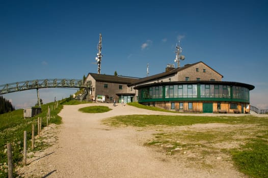 Mountain station cable car restaurant