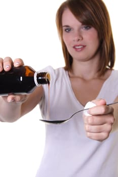 Woman with medication