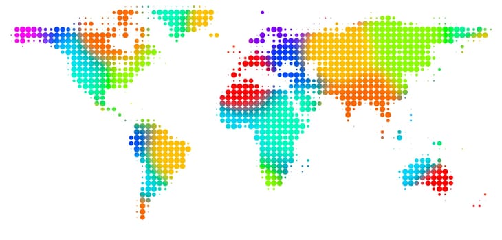 Colorful World World Map Background