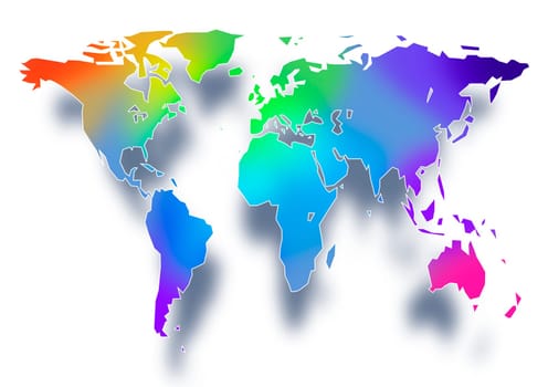 Colored World Map Background