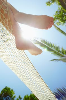 woman on hammock