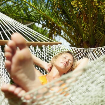 woman on hammock