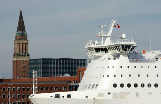 It's just part of Kiel,the town hall tower and ships