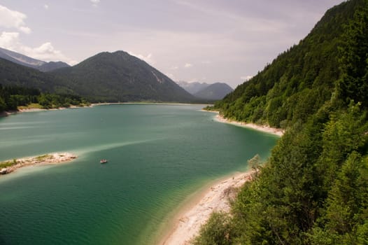 Sylvensteinsee Reservoir Bridge Bavaria