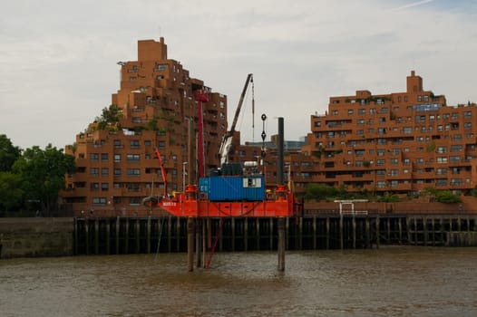 Water Crane Dredger River Thames London