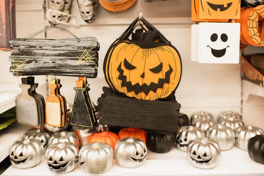 Store with Halloween decorations Pumpkin