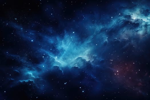 Nebula stardust wallpaper, blue, purple and magenta galaxy. Generative Ai.