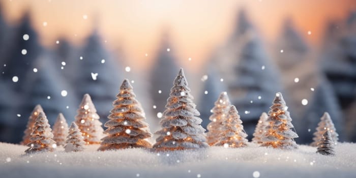 winter magic festive christmas tree decorations in dreamy. generative ai..