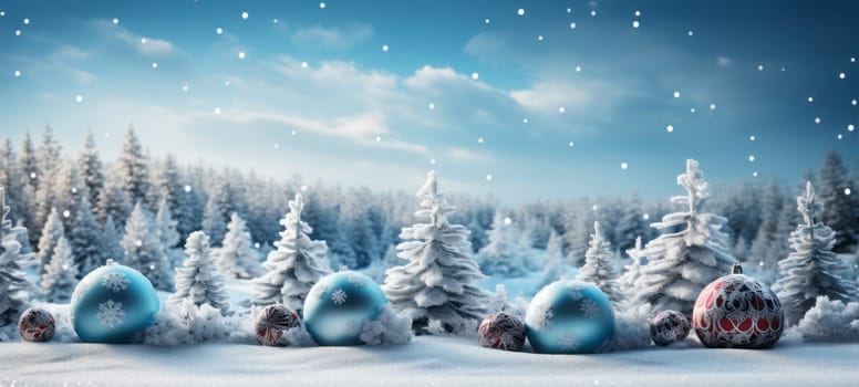 Beautiful winter christmas background and space for text.