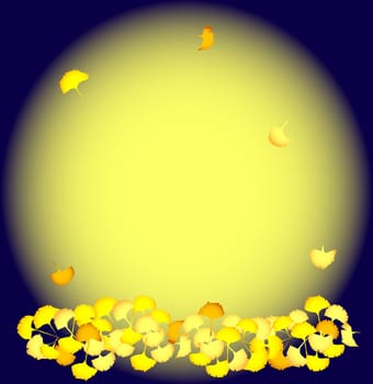 fullmoon and  ginkgo leaf