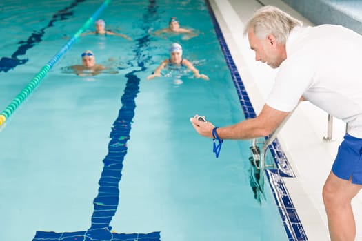 Swimming pool - swimmer training competition