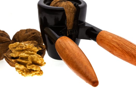 Walnuts with nutcracker