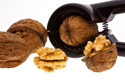 Walnuts with nutcracker